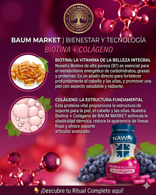 Colágeno Premium + Biotina Nawhi