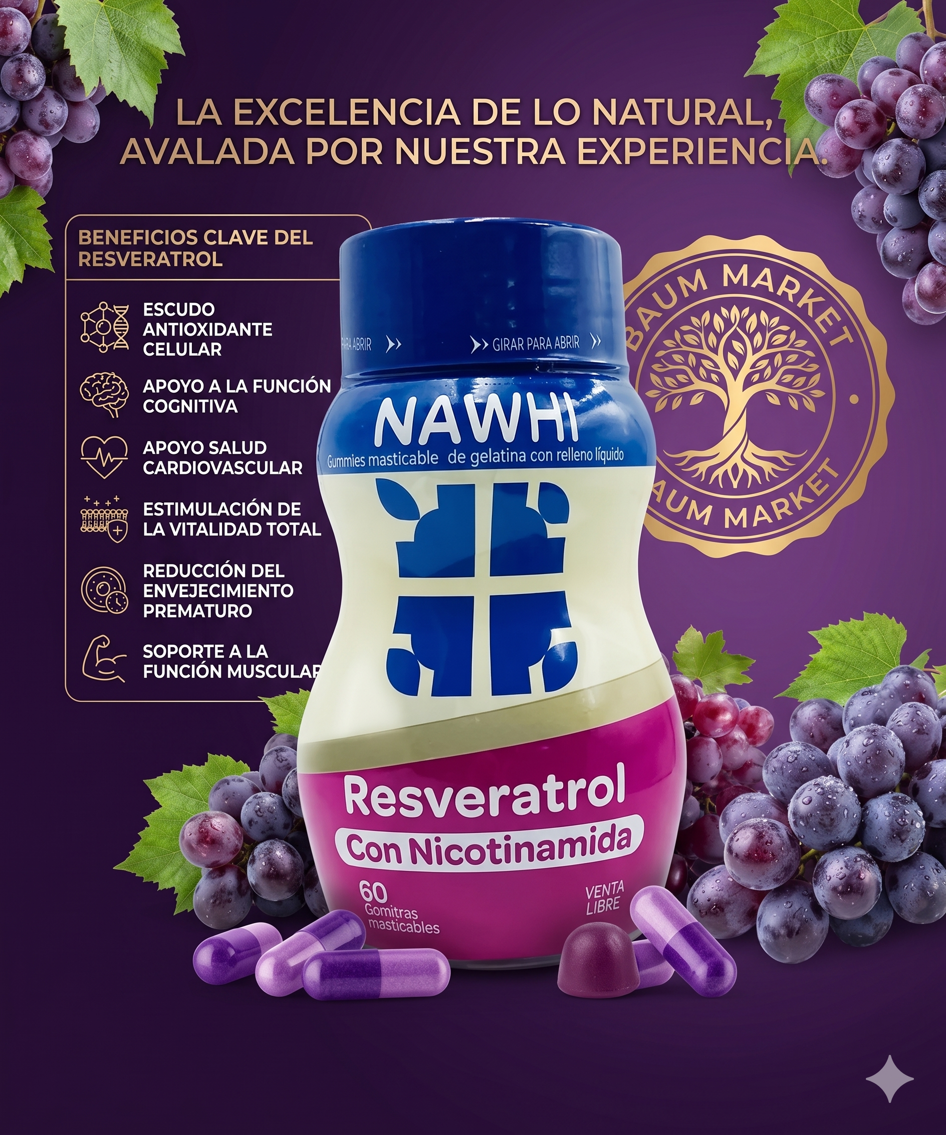 RESVERATROL + NICOTINAMIDA - El Secreto de una Piel Radiante ✨
